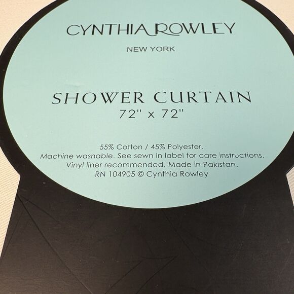 Cynthia Rowley Cotton Blend Shower Curtain 72 X 72 ORANGES Bath Decor NEW - Picture 3 of 4